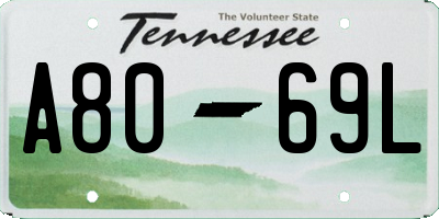 TN license plate A8069L