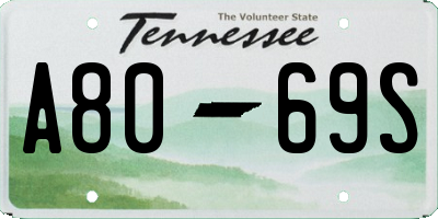 TN license plate A8069S