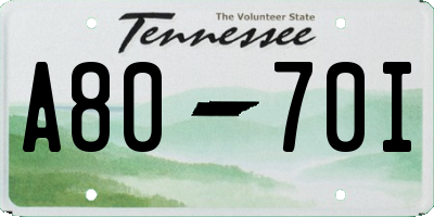 TN license plate A8070I
