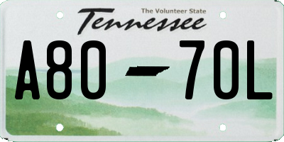 TN license plate A8070L