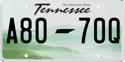 TN license plate A8070Q