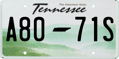 TN license plate A8071S