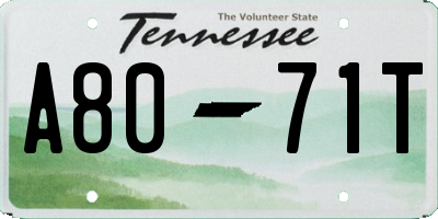 TN license plate A8071T
