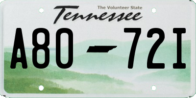 TN license plate A8072I