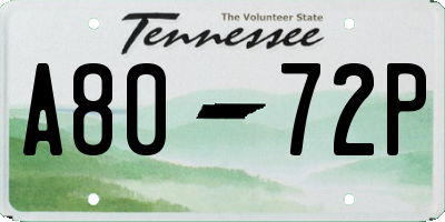 TN license plate A8072P