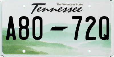TN license plate A8072Q