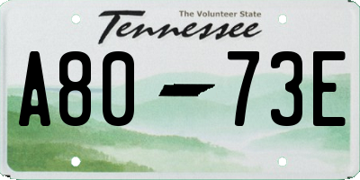 TN license plate A8073E