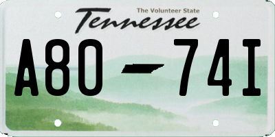 TN license plate A8074I