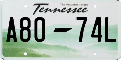 TN license plate A8074L