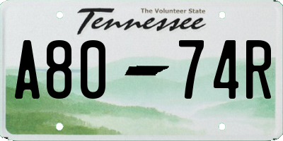 TN license plate A8074R