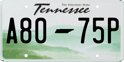 TN license plate A8075P