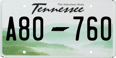 TN license plate A8076O