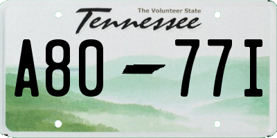 TN license plate A8077I