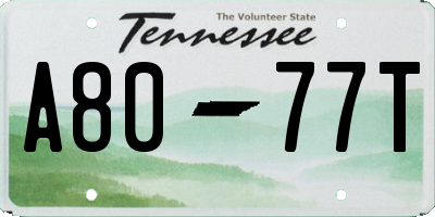TN license plate A8077T