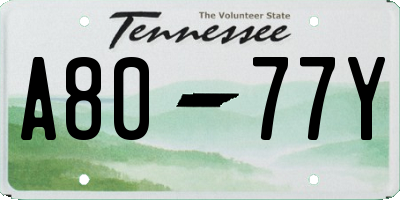 TN license plate A8077Y