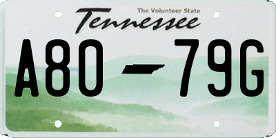 TN license plate A8079G