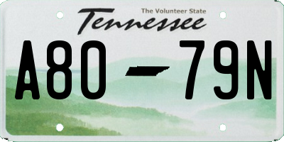 TN license plate A8079N