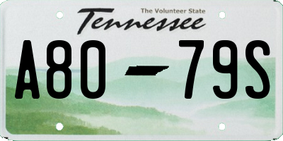 TN license plate A8079S