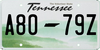 TN license plate A8079Z