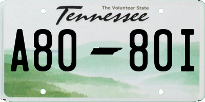 TN license plate A8080I