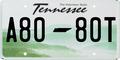 TN license plate A8080T