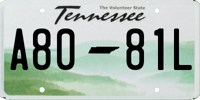 TN license plate A8081L