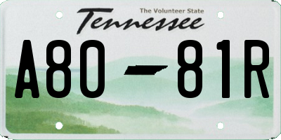 TN license plate A8081R