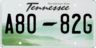 TN license plate A8082G
