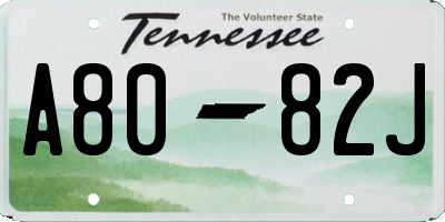 TN license plate A8082J