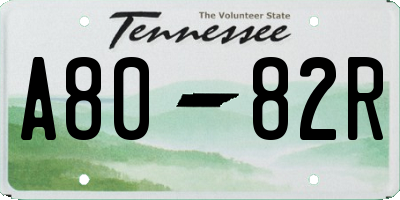 TN license plate A8082R