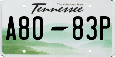 TN license plate A8083P
