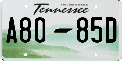 TN license plate A8085D