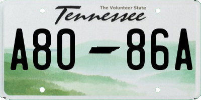 TN license plate A8086A