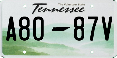 TN license plate A8087V