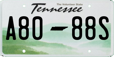 TN license plate A8088S