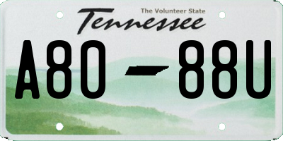 TN license plate A8088U