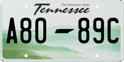 TN license plate A8089C