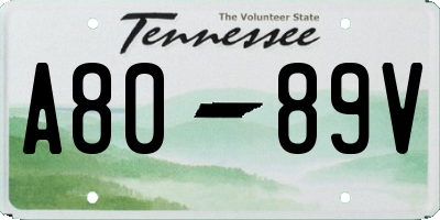 TN license plate A8089V