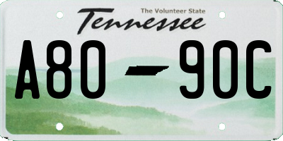 TN license plate A8090C
