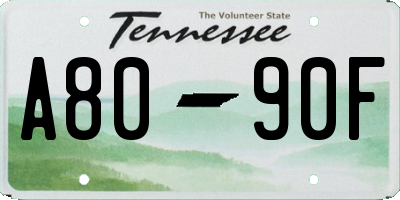 TN license plate A8090F