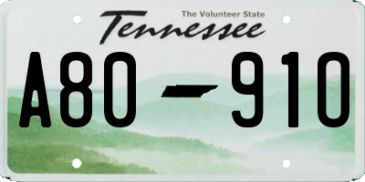 TN license plate A8091O