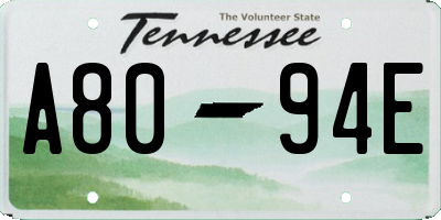 TN license plate A8094E