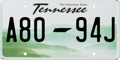 TN license plate A8094J