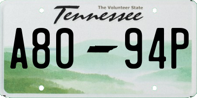 TN license plate A8094P
