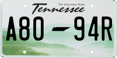 TN license plate A8094R
