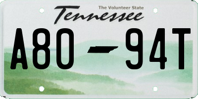 TN license plate A8094T