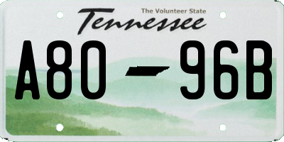 TN license plate A8096B