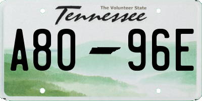 TN license plate A8096E