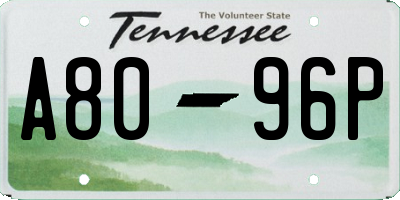 TN license plate A8096P