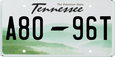 TN license plate A8096T